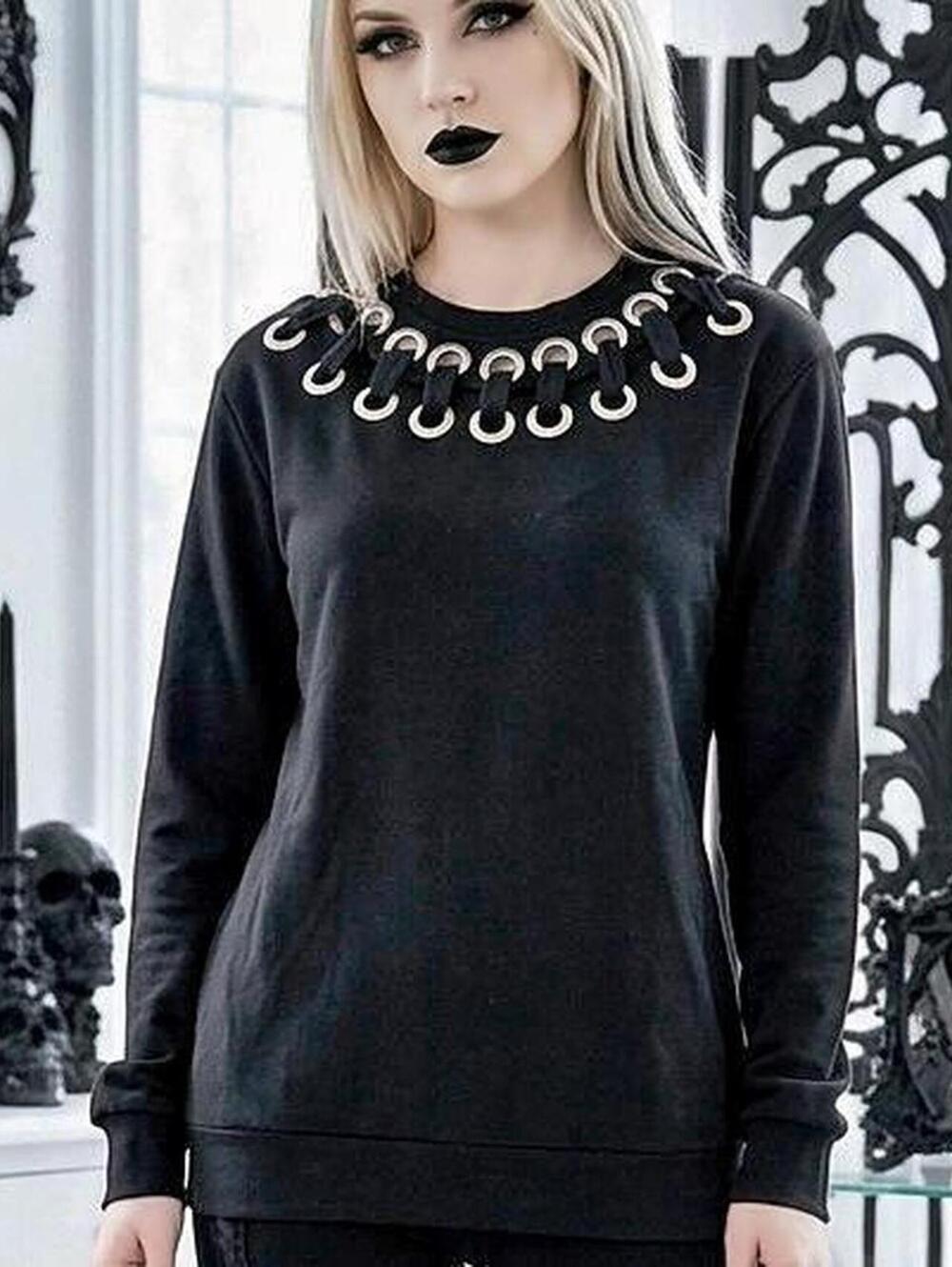 Glamorous Laced Long Sleeve Sweatshirt 85% Cotton XS